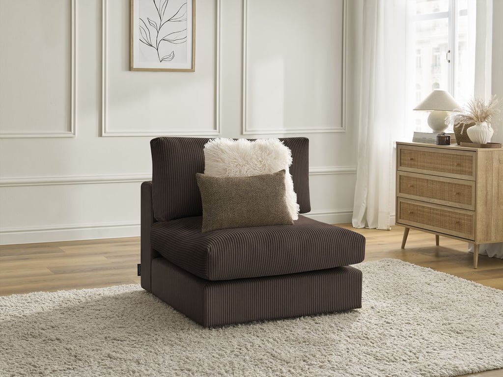 Produit similaire: Chauffeuse 1 place pour canapé modulable PARIS velours côtelé marron BOBOCHIC 1 places