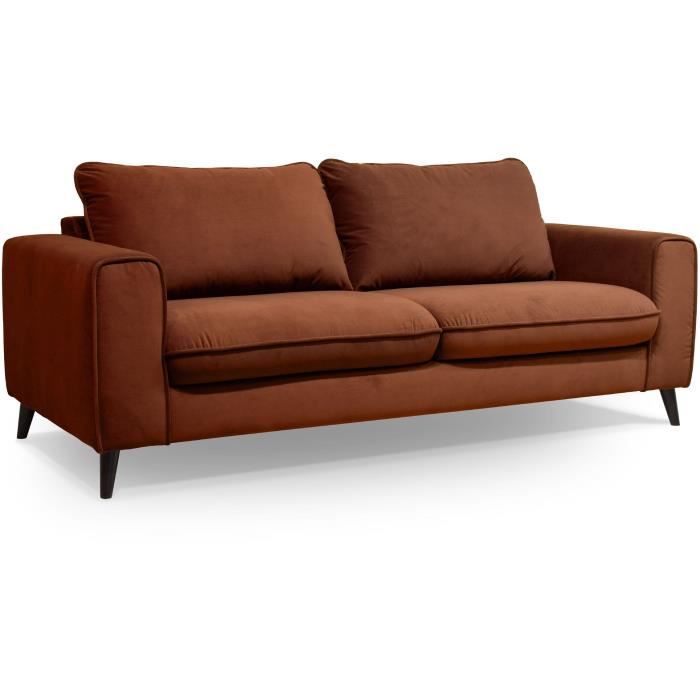 Produit similaire: Canapé convertible - 3 places - SOAN - Tissu rouille - 202 x 98 x 88 cm - HEXAGONE