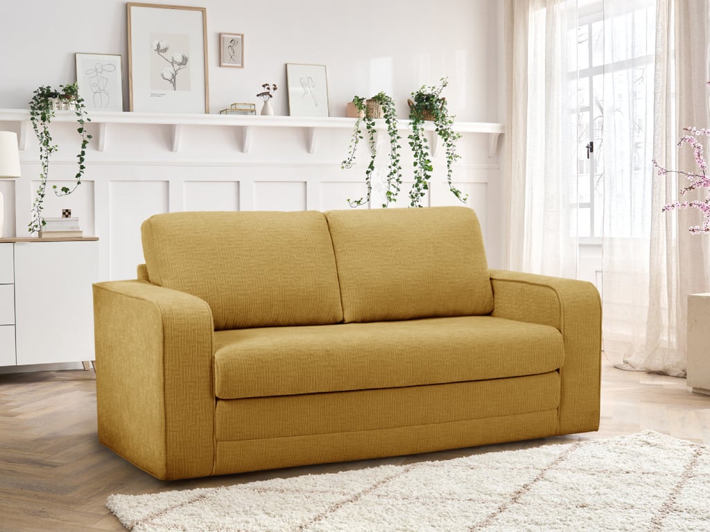 Produit similaire: Canapé droit convertible déplimousse COME tissu texturé jaune BOBOCHIC 2 places