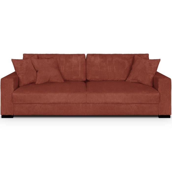 Produit similaire: Canapé convertible 3 places en velours côtelé rouille avec coffre de rangement - Robin