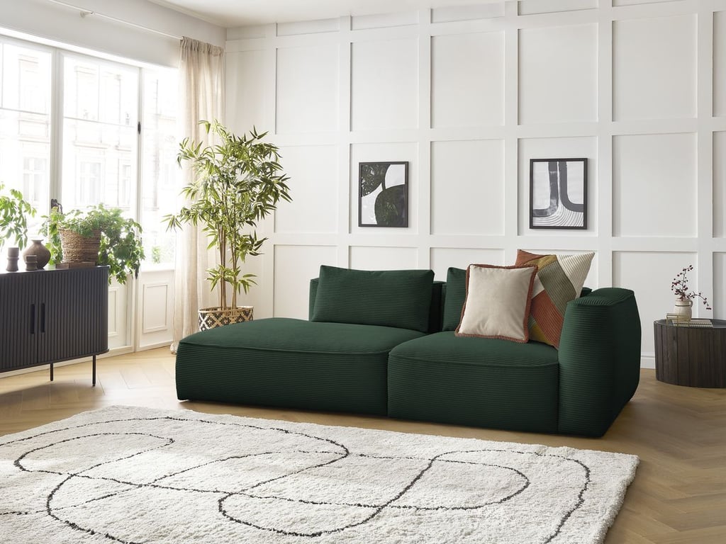 Produit similaire: Canapé droit fixe 3 places LEOPOLD velours côtelé vert foncé accoudoir droit BOBOCHIC