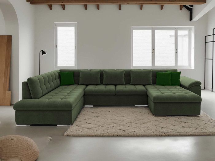 Produit similaire: Chuck - canapé panoramique XXL - convertible avec coffre - 7 places - style contemporain - gauche - Vert