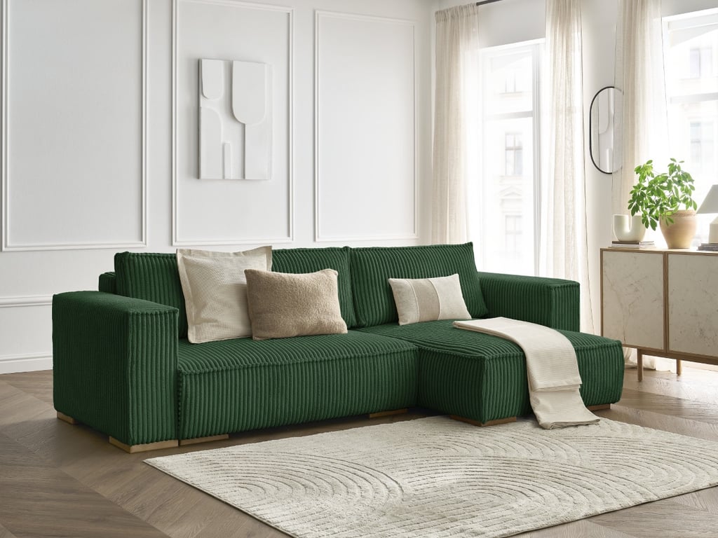 Produit similaire: Canapé d'angle convertible réversible coffre CHELSEA gros côtelé doux vert réversible BOBOCHIC 3 places