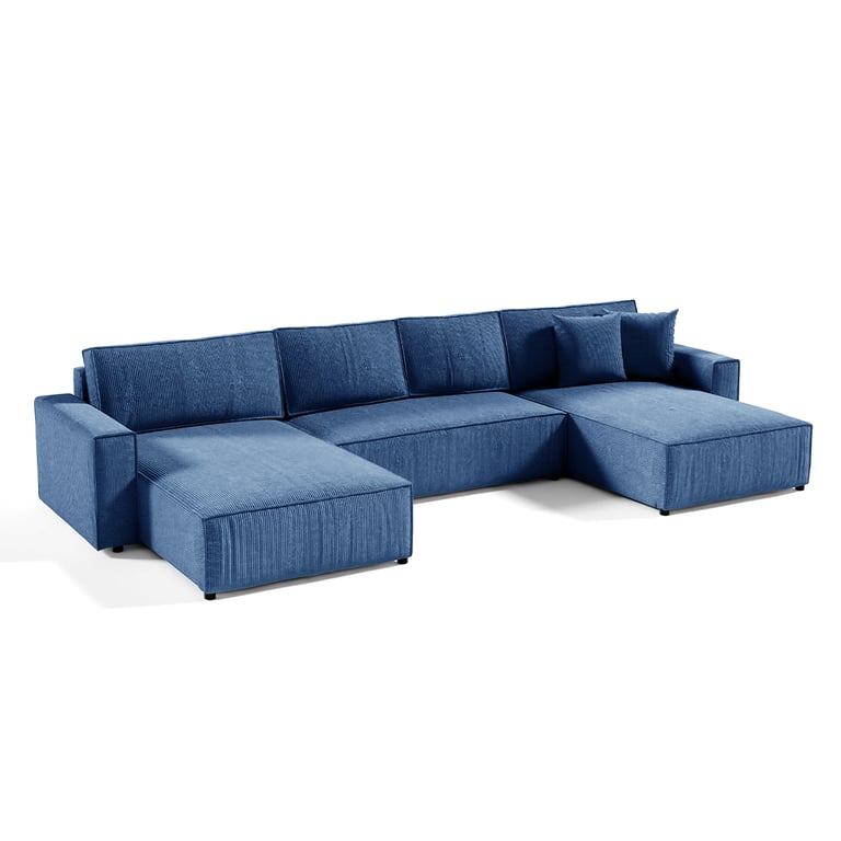 Produit similaire: Canapé en u 5 places velours côtelé bleu