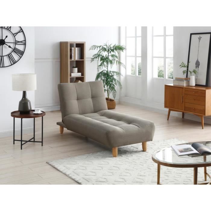 Produit similaire: Méridienne convertible ESTEBAN - VENTE-UNIQUE - Tissu taupe - Fonction clic-clac