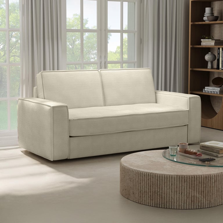 Produit similaire: Mindy - Canapé convertible velours côtelé Beige