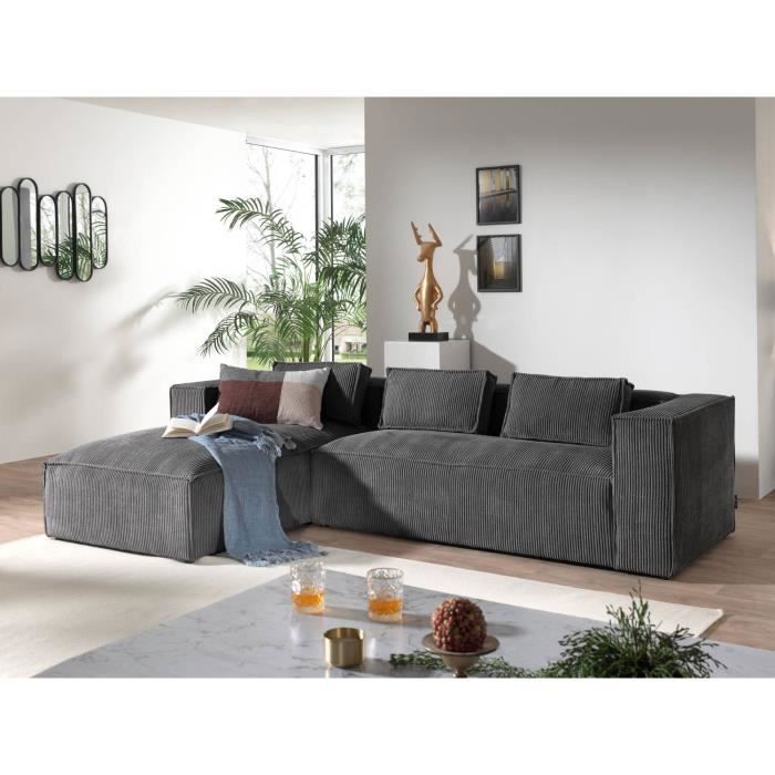 Produit similaire: Canapé d'angle en velours côtelé 4 places - Stella - Lisa Design - Style contemporain