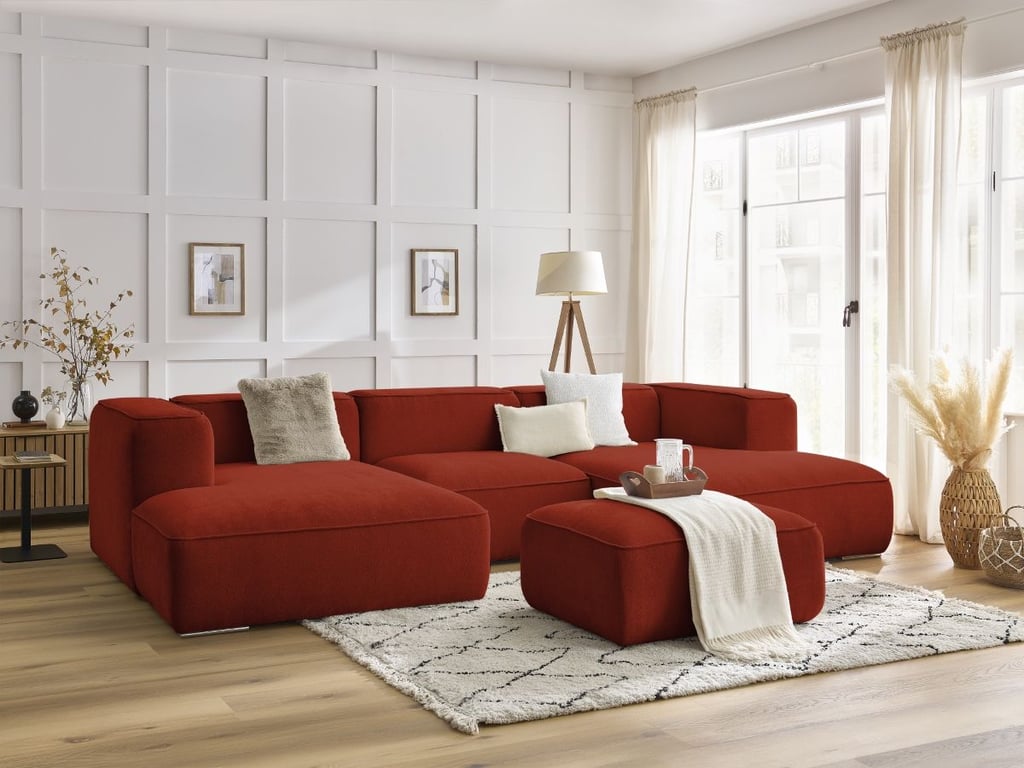 Produit similaire: Canapé panoramique fixe ZEPHYR avec pouf orange BOBOCHIC 5 places