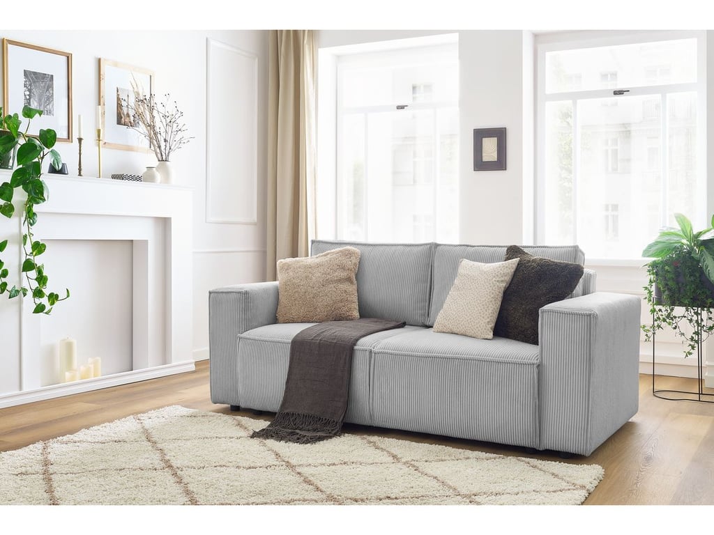 Produit similaire: Canapé droit fixe 2 places NIHAD velours côtelé gris clair BOBOCHIC