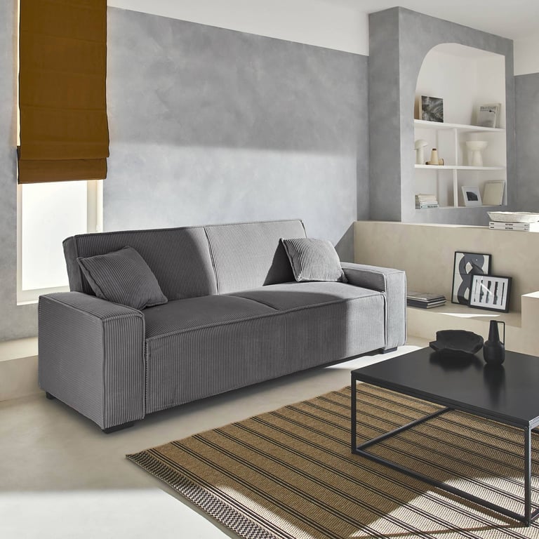 Produit similaire: feel - Canapé convertible velours côtelé Gris