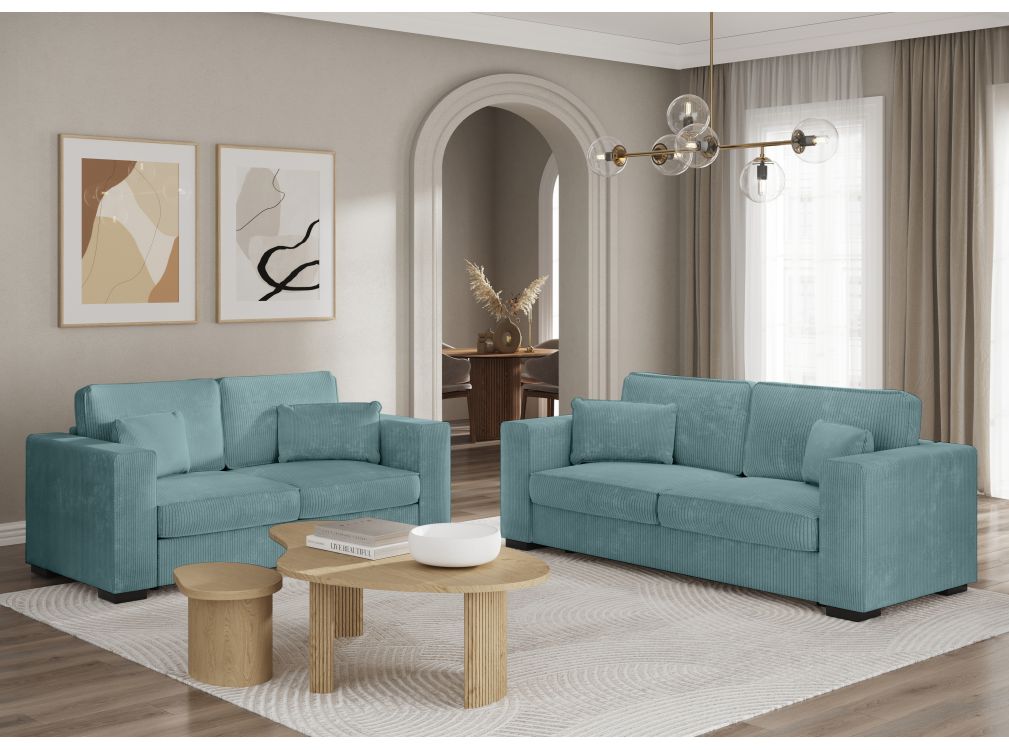 Produit similaire: Ensemble canapés 2 places et 3 places BELAMI en velours côtelé