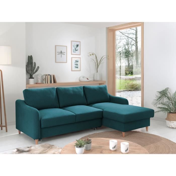 Produit similaire: Will - canapé d'angle - convertible avec coffre - 4 places - style scandinave - droit Couleur - Bleu canard
