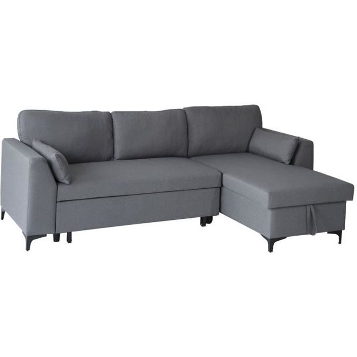 Produit similaire: Canapé d'angle convertible LOGAN 3 places gris - HAPPY GARDEN - Classique - Intemporel - Réversible