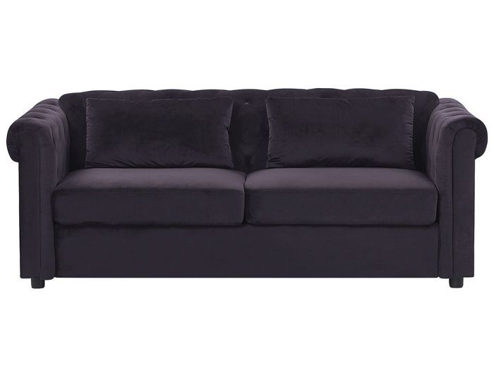 Produit similaire: Canapé convertible 3 places en velours noir CHESTERFIELD