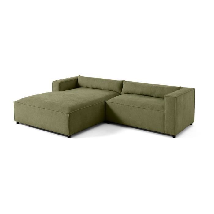 Produit similaire: Ela - canapé d'angle gauche 4 places - en tissu velours relief - Vert