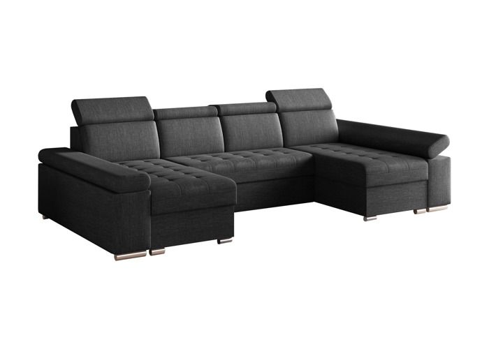 Produit similaire: Canapé-lit d'angle Sofa avec appuie-tête réglable avec fonction couchage et coffre de rangement - Luka U (Gris foncé (Twist 23))
