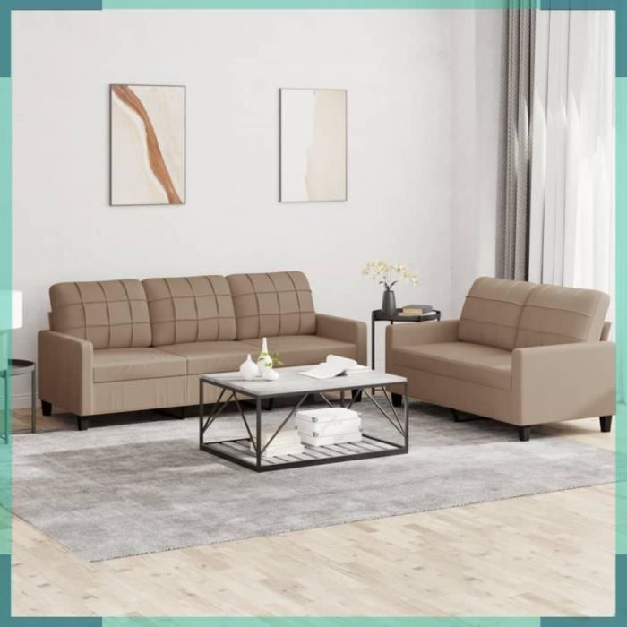 Produit similaire: Ensemble de canapés 2 pcs avec coussins Cappuccino Similicuir-FHE3201382