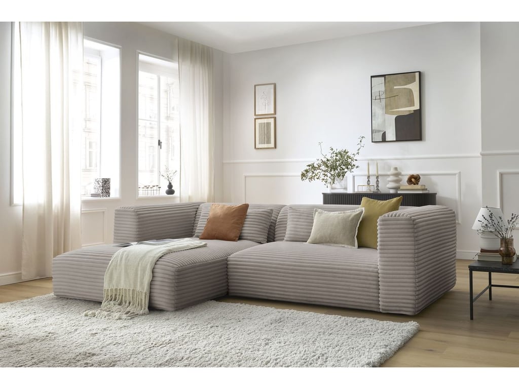 Produit similaire: Canapé d'angle fixe HARRY gros côtelé doux taupe  angle gauche BOBOCHIC 3 places