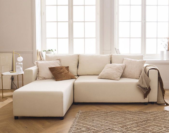 Produit similaire: Regala - canapé d'angle réversible - 4 places - convertible avec coffre - en tissu - Beige