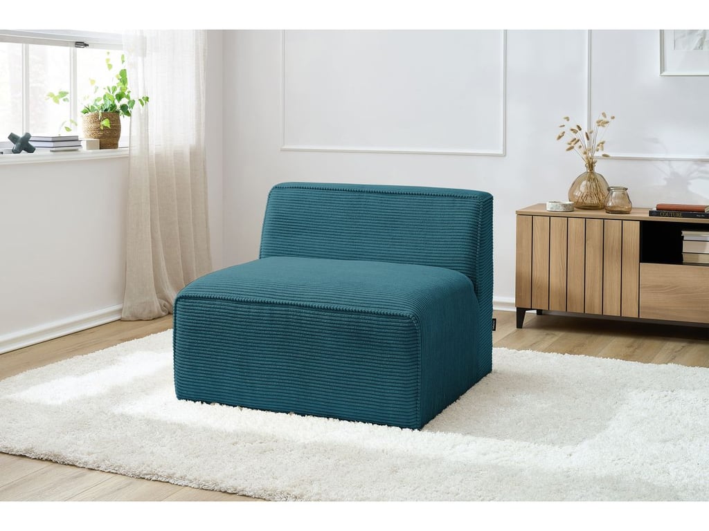 Produit similaire: Chauffeuse 1 place pour canapé modulable MEGEVE tissu velours côtelé bleu foncé BOBOCHIC 1 places