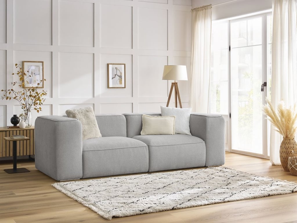 Produit similaire: Canapé droit fixe 2 places ZEPHYR gris clair BOBOCHIC