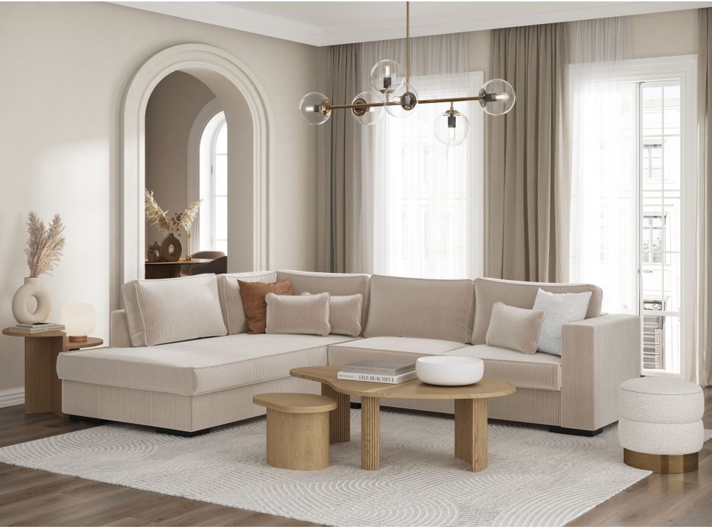 Produit similaire: Canapé d'angle BELAMI XXL 6 places en velours côtelé