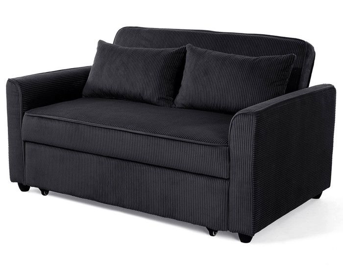 Produit similaire: Ernest - Canapé droit 2 places convertible en velours côtelé - Noir