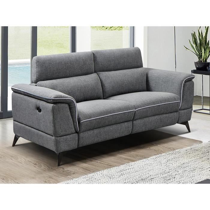 Produit similaire: Canapé 2 places relax électrique en tissu gris MACARI