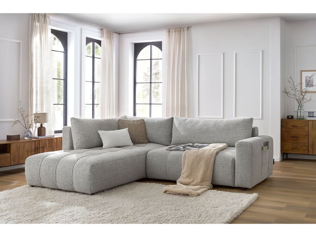 Produit similaire: Canapé d'angle L convertible coffre ARSENE gris clair angle gauche BOBOCHIC 3 places