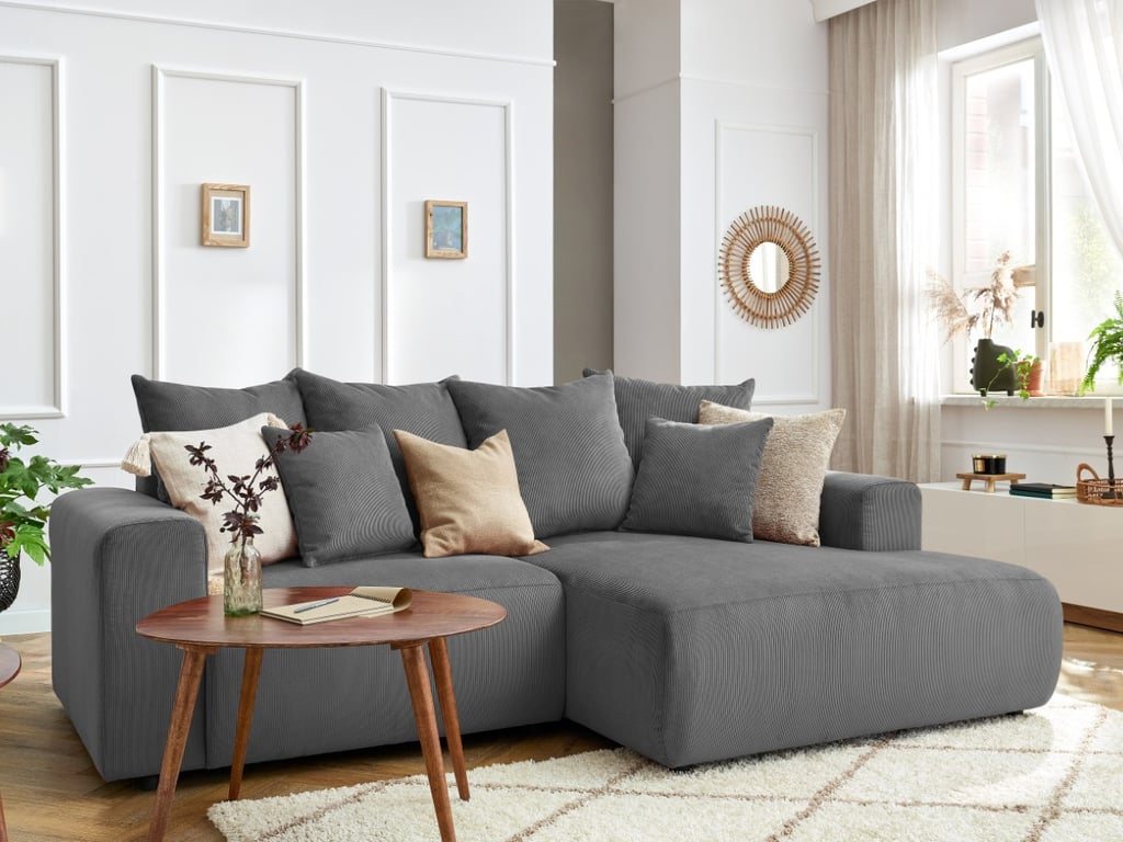 Produit similaire: Canapé d'angle fixe ENJOY Velours côtelé gris foncé angle droit BOBOCHIC 3 places