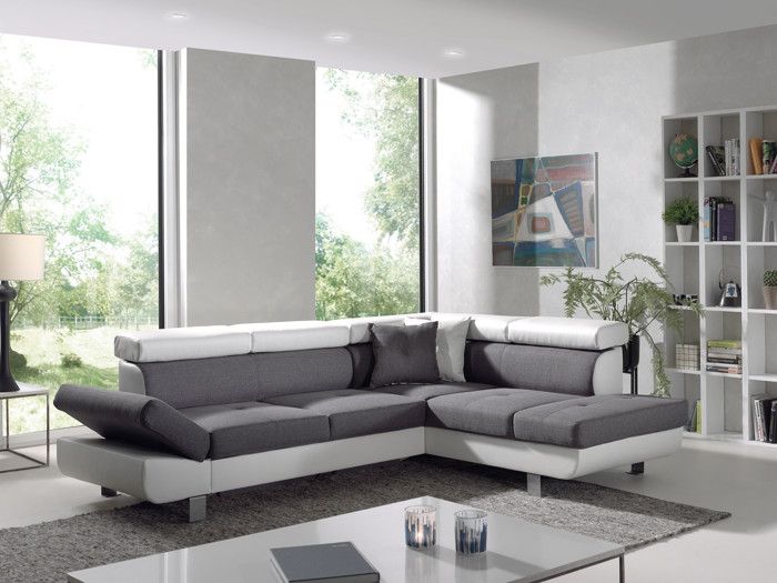 Produit similaire: Canapé d'angle convertible LISBONA - BESTMOBILIER - 5 places - Blanc/gris
