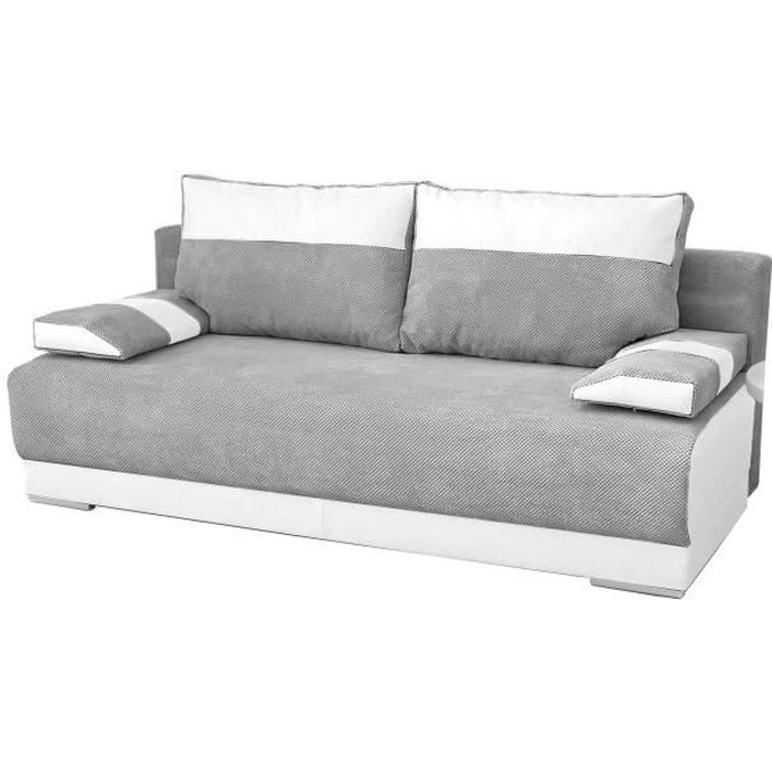 Produit similaire: Canapé convertible en tissu - NISA - 3 places - Gris - Vintage - Couchage quotidien