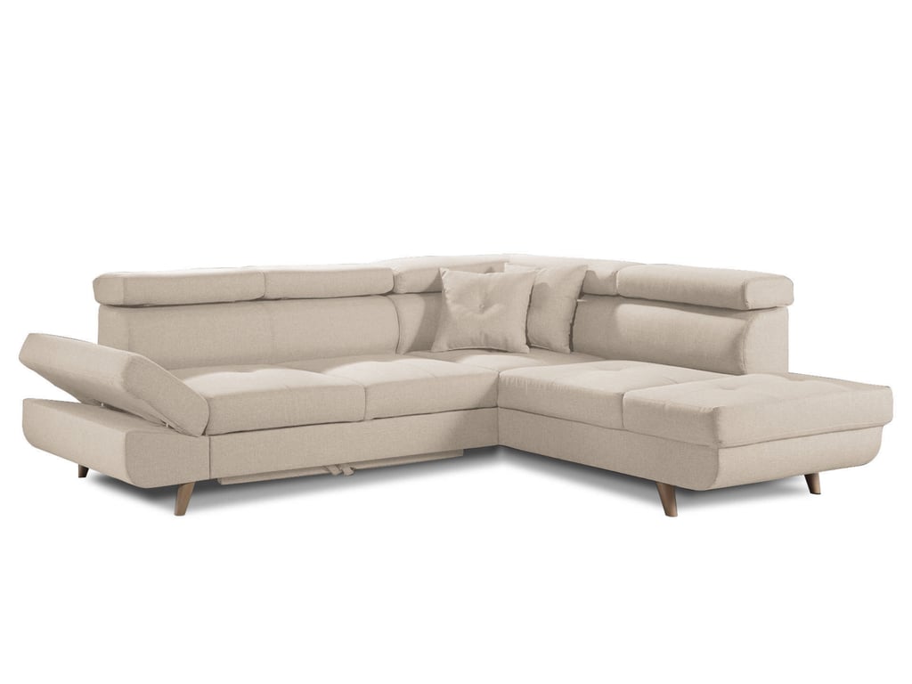 Produit similaire: Canapé d'angle droit convertible 5 places Tissu Beige