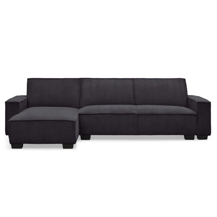 Produit similaire: Canapé d'angle réversible et convertible Johnny Velours côtelé Noir