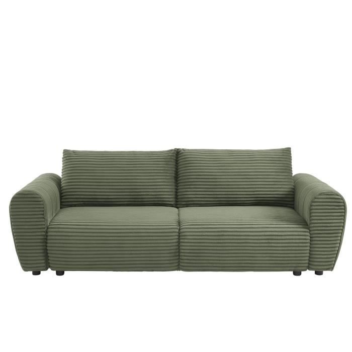 Produit similaire: Canapé droit convertible LOIC en velours côtelé vert 3 places