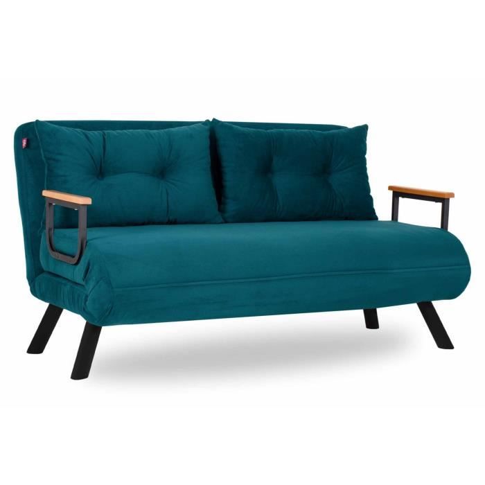 Produit similaire: Canapé convertible 2 places tissu vert Sylvano 133 cm
