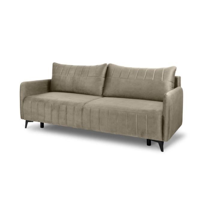 Produit similaire: Canapés - AC-Déco - Canapé convertible 3 places en tissu et bois "Lazzari" - Beige - L 210 cm