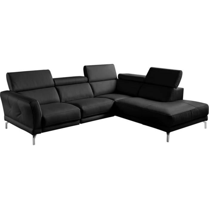 Produit similaire: Canapé d'angle en 100% tout cuir épais de luxe italien 5/6 places DALEN, noir, angle droit