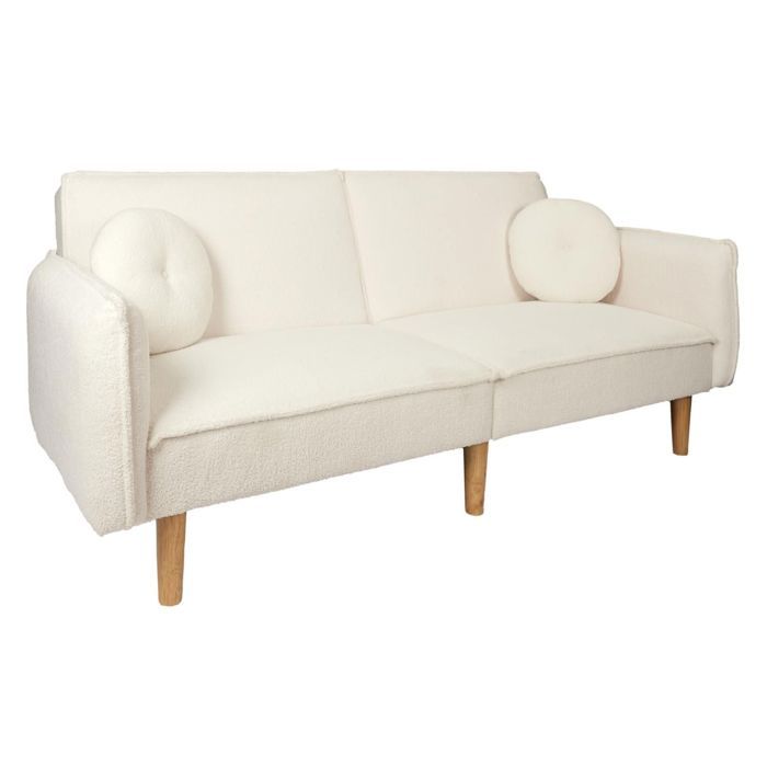 Produit similaire: The Home Deco Factory - Canapé convertible en bouclette Forde - 3 Places - Blanc