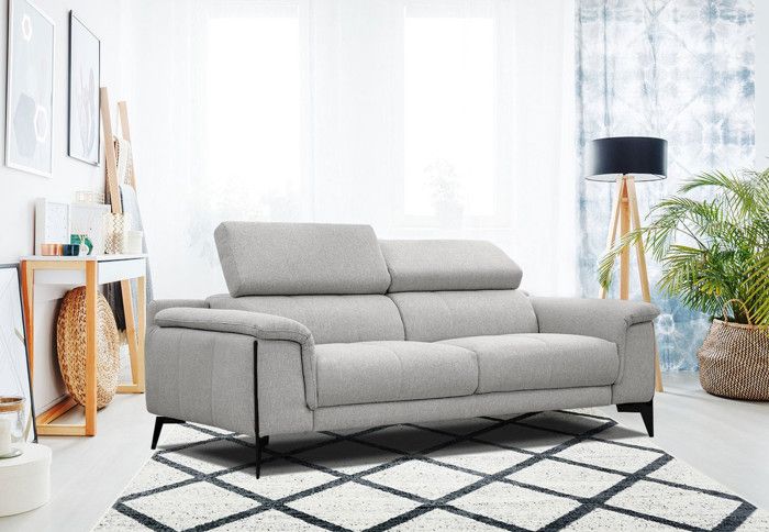 Produit similaire: Canapé droit XXL 3 places tissu gris clair - Matera