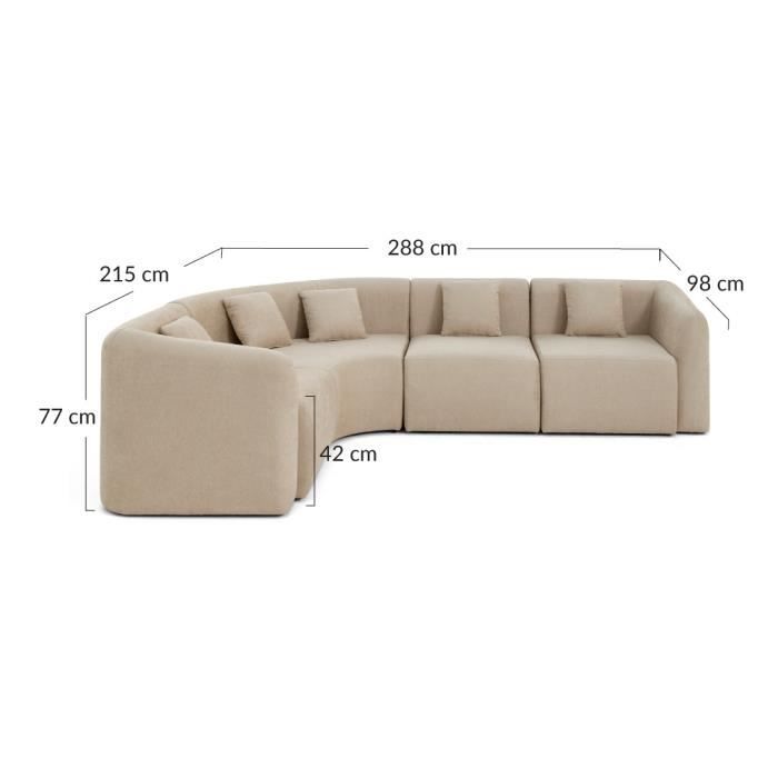 Produit similaire: Ikare - Canapé d'angle réversible 5 places tissu gris