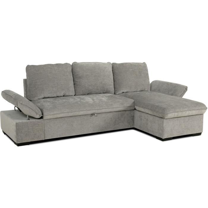 Produit similaire: Canapé d'angle convertible réversible - 4 places - CANDY - Tissu Gris - Coffre - 297 x 148 x 85 cm - CASAPY