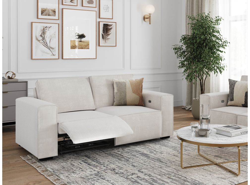 Produit similaire: Canapé de relaxation électrique CHARLINE 3 places en velours côtelé