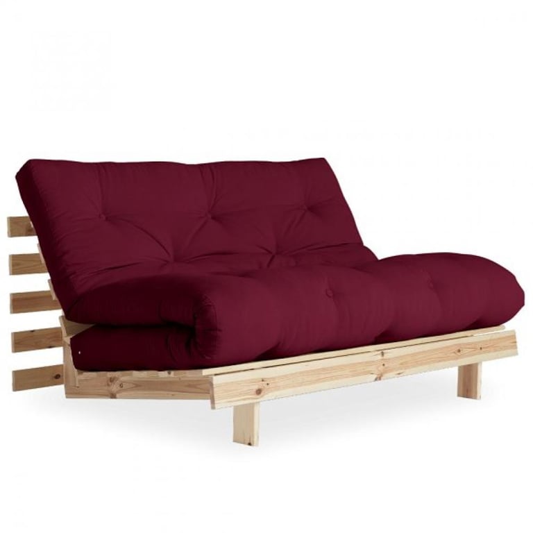 Produit similaire: Canapé convertible futon ROOTS pin naturel coloris bordeaux couchage 140*200 cm.