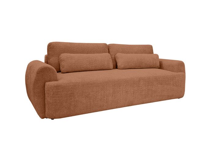 Produit similaire: Mahina - canapé droit 3 places - convertible avec coffre - en tissu bouclette - Rouille