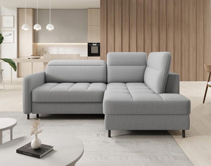 Produit similaire: Kalibo - canapé d'angle droit - 5 places - convertible avec coffre - en tissu bouclette - Gris