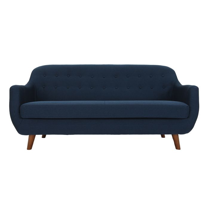 Produit similaire: Canapé déhoussable 3 places en tissu bleu foncé et bois foncé YNOK