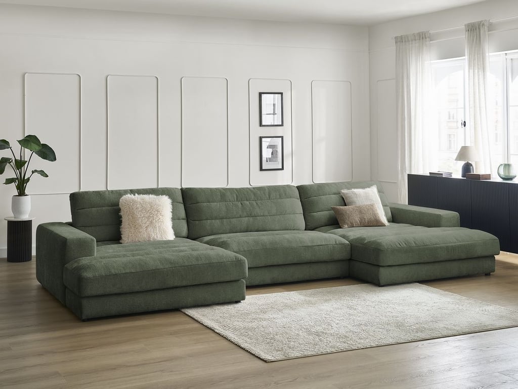 Produit similaire: Canapé panoramique fixe SIERRA tissu texturé vert foncé BOBOCHIC 4 places