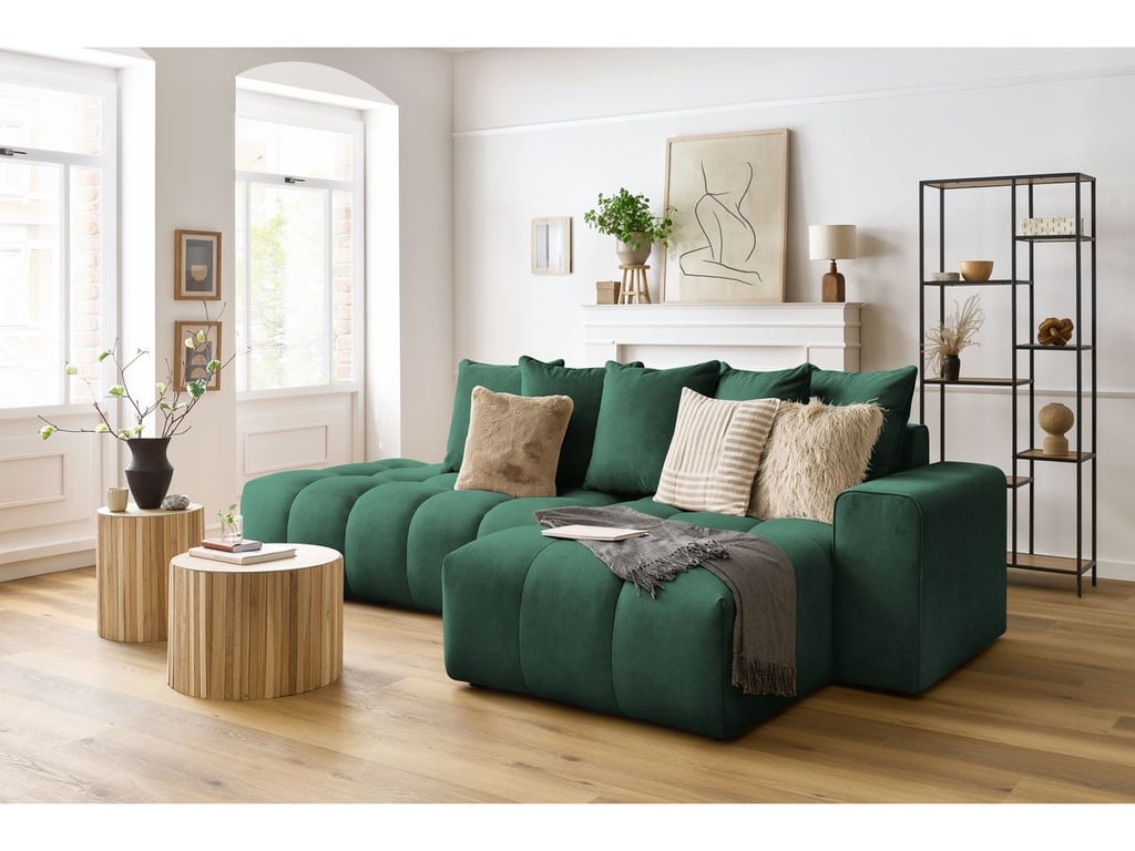 Produit similaire: Canapé d'angle fixe MONT-BLANC velours vert angle droit BOBOCHIC 3 places