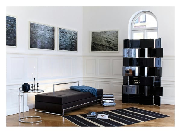 Day Bed - Canapé convertible 1 place cuir noir